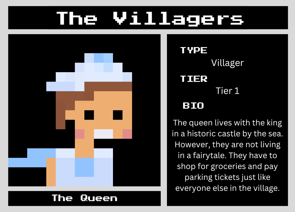 The Queen biography card